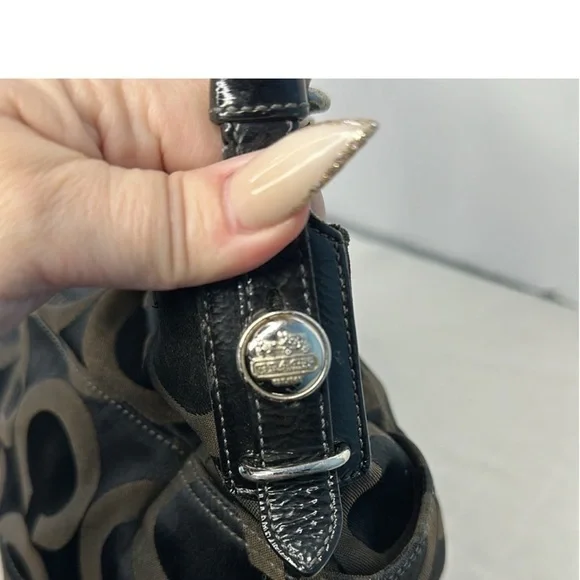 Coach Madison Luxury Designer Logo Tribeca Black Hobo EUC 14127 - Picture 7 of 10